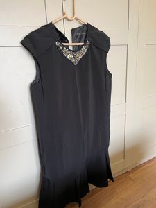 Zara Black Shift Dress With Embellishments