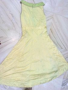 Lime Green Gown- Elegant Embroidery