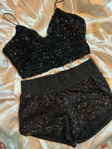 Sparkly Black Sequin Co-ord Set