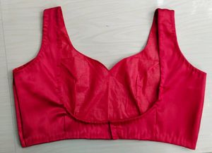 Backless Red Satin Blouse
