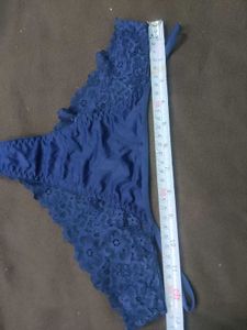 Blue Lace Detail Thong Panty 🖤