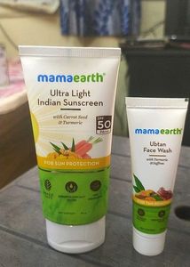 Mamaearth Ultra Light Indian Sunscreen & Face Wash