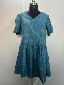 Blue & Green Mini Dress
