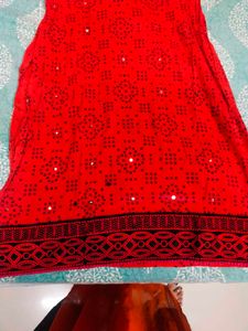 Red Black Kurti Legi