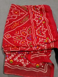 Red Bandhani Saree