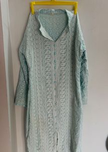 Skyblue Chikankari Kurta