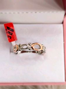 Pandora Sterling Silver &amp; Rose Gold Ring