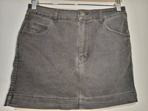 Gray Denim Mini Skirt 28"-30" Streachable