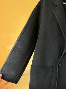 Classic Black Wool Blend handmade Overcoat