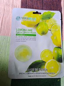 Mirabelle Lemon Lime Facial Sheet Mask