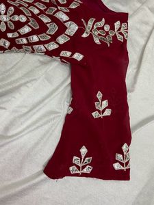 Red Gotta Patti gharara suit