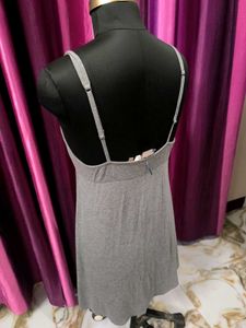 New Grey Lace Trim Nightgown