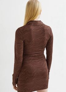 H&amp;M Brown Animal Print Dress