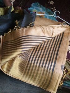 Golden Saree With Black Blouse