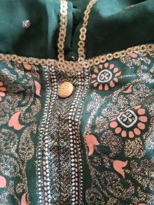 Aurellia Emerald Green Anarkali Dress