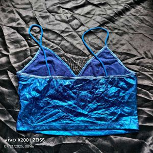 36207. Sparkly Blue Crop Top