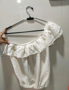 off shoulder white top