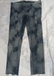 Gray blue jeans