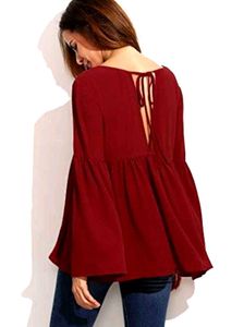 Maroon Bell Sleeves Top