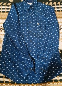 Blue Patterned Men's Shirt
