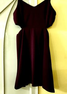 Burgundy Cutout Mini Dress
