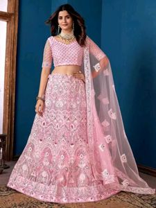 Pink Embroidered Lehenga Choli