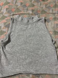 Grey Mock Neck Tank