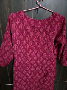 Pink Kurti with Pant And Printed Dupatta