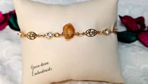 Raw Citrine Single Stone Minimal Bracelet. 🧡💛