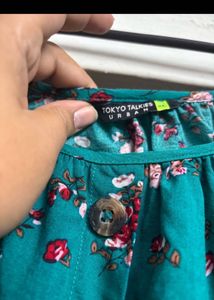 “Tokyo Talkies” Floral Green Top