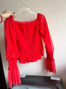 🧨Smocked Off-Shoulder Mesh Top-ONLY 139