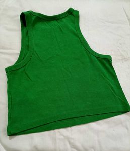 Green Crop Tank Top