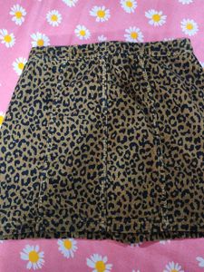 Leopard Print Mini Skirt