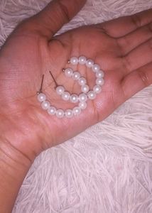 Classic Pearl Hoop Earrings 🤍 | Elegant |