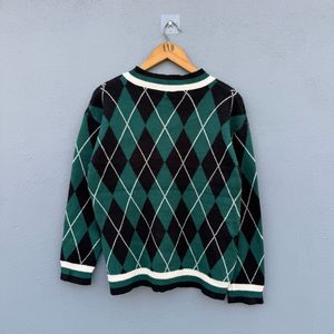 Argyle V-Neck Sweater