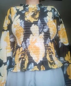 Yellow Puffed Sleeve Top
