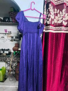 Long Flared Party Gown Mirror Stone Dress New