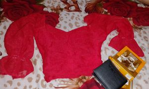Beautiful Red Korean Top