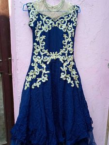 Blue Georgette Gown