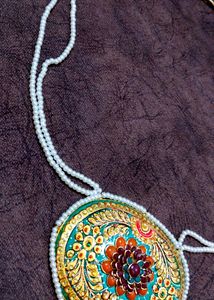 LONG PEARL SET WITH MEENAKARI WORK