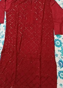 Red/Maroon Straight Kurti