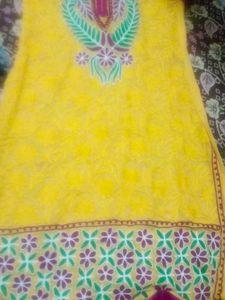 Yellow Embroidered Kurta