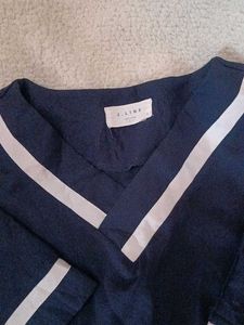 Navy &amp; White Trim Tunic Top
