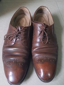 Classic Brown Leather Wingtip Dress Shoes