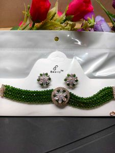 Green Beaded &AdJewelry Set