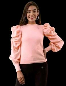 Coral Puff Sleeve Top