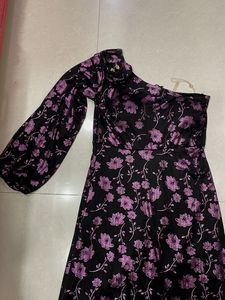 Elegant One-Shoulder Floral Dress