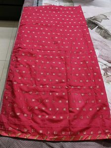 Women Saree Mall Silk Blend Zari Pink Suit Fabric