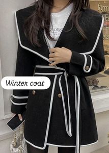 Women’s Black & White Coat For Winters