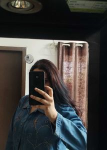 Bead Work Denim Jacket Aka Shirt